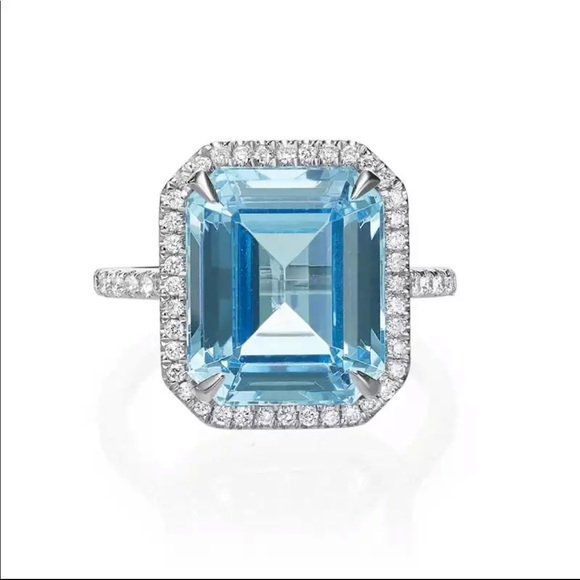 New 925 Silver Luxury Beautiful Sapphire Ring - Picture 2 of 4